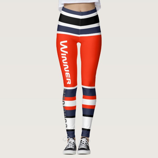 Leggings Funky Listras Linhas Vencedor Poder (Frente)