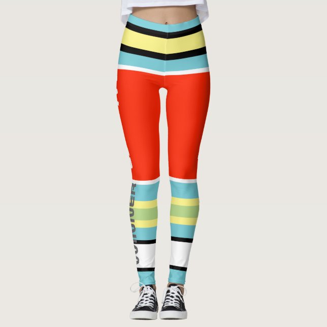 Leggings Funky Listras Linhas Vencedor Poder (Frente)