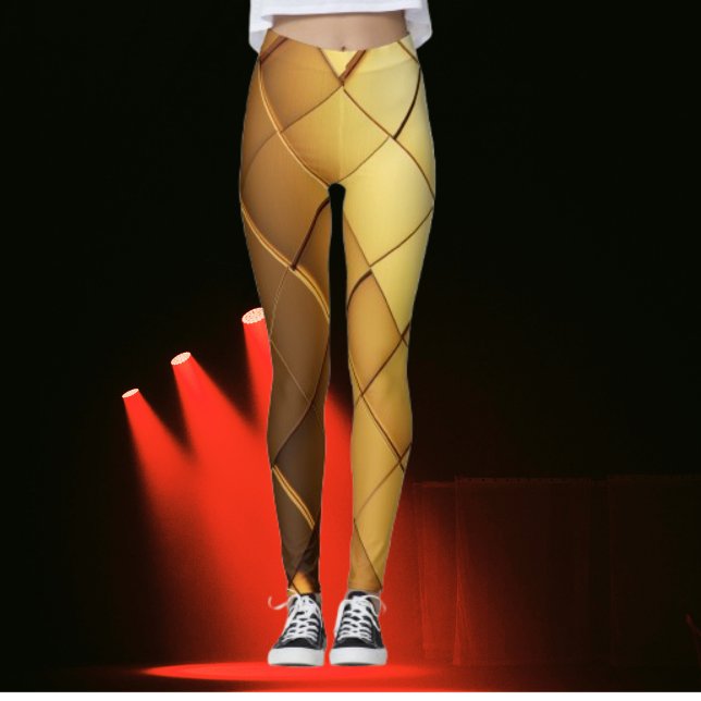 Leggings Futuristas Dourados Hexa-Tech (Criador carregado)