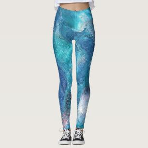 Leggings Galaxy 3 Azul Suave Abstrato