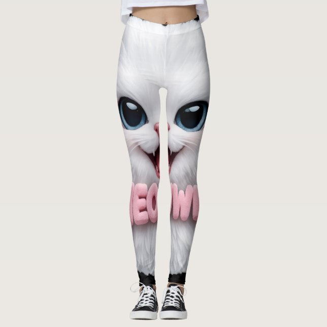 Leggings Gatinho Meow Fofo (Frente)