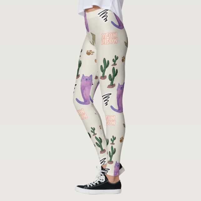 Leggings Gatos Cacto Patas Miado (Esquerda)