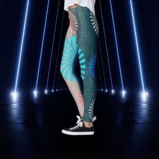 Leggings GeoBlend Listradas, Tons Terra e Céu
