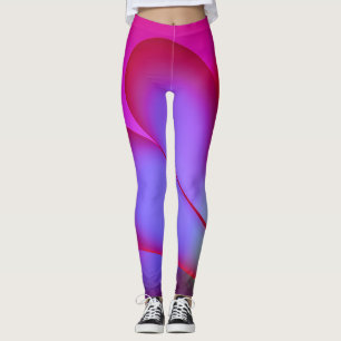 Leggings Geométricas Abstratas Rosa Roxo   Colorfu