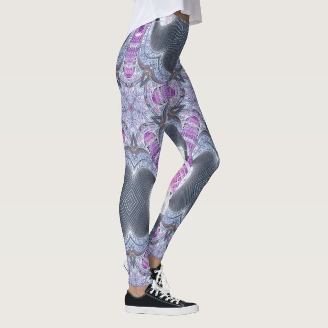Leggings geométricas das cinzas (Direita)