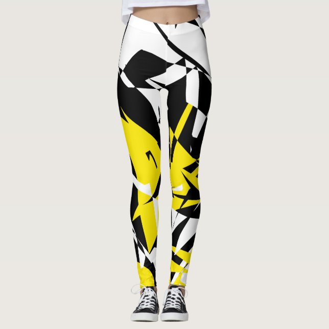 Leggings geométricas de Abstrato Funky (Frente)