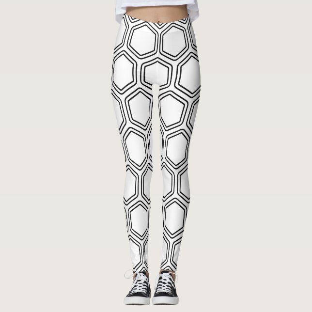 leggings geométricas de hexágonos (Frente)