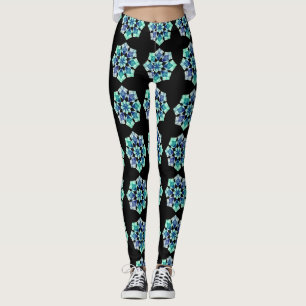 Leggings Geométricas de Padrões Totalmente Impress