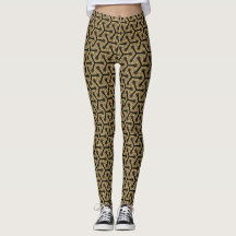 Leggings Geométricas Douradas V1 Pretas ★ Psydefx