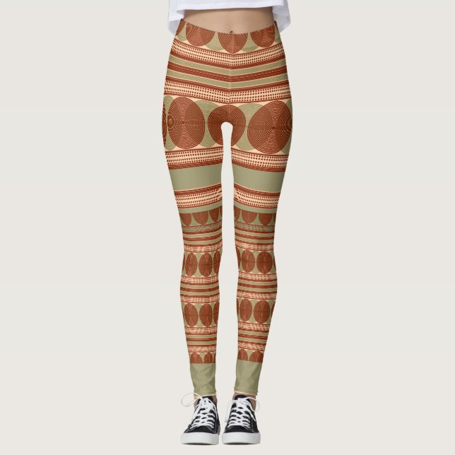 Leggings geométricas Minoanas - Arte Grega (Frente)