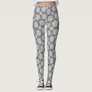 Leggings Geométricas Preto e Branco - Marroquinas