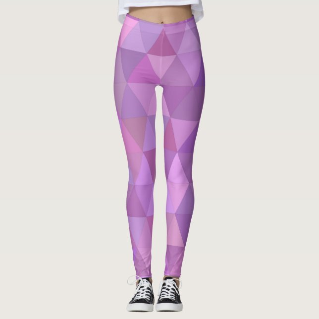 Leggings geométricas rosa-das-mulheres (Frente)