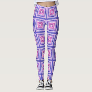 Leggings Geométricas Rosa e Roxo