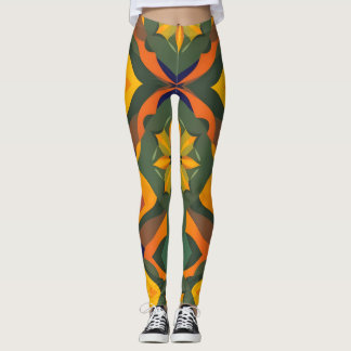 Leggings Geométricas Vibrantes - Repetição de Cor