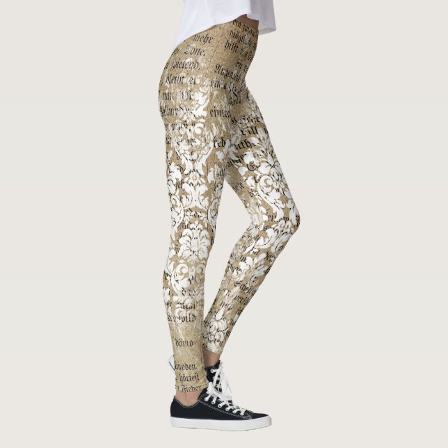Leggings Geométricos Retrô - Presente de Padrão Ef (Direita)