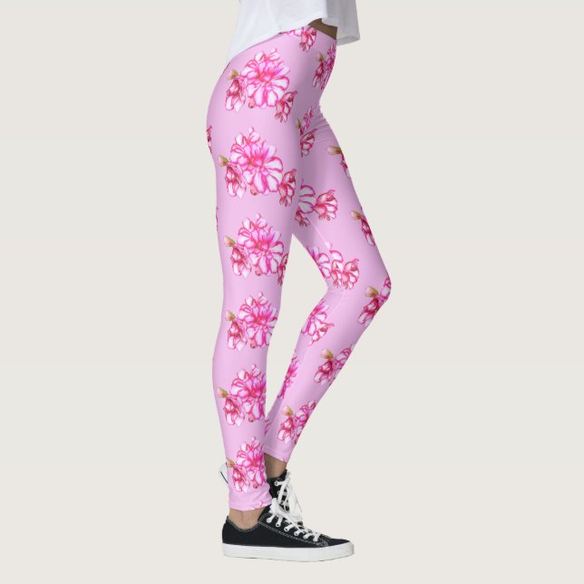 Leggings - Gérânio estriado a rosa (Direita)