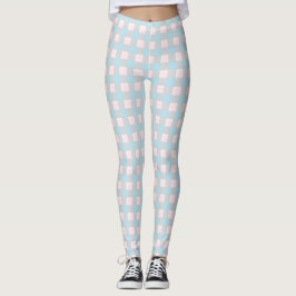 Leggings Gingham Check em Azul Bebê
