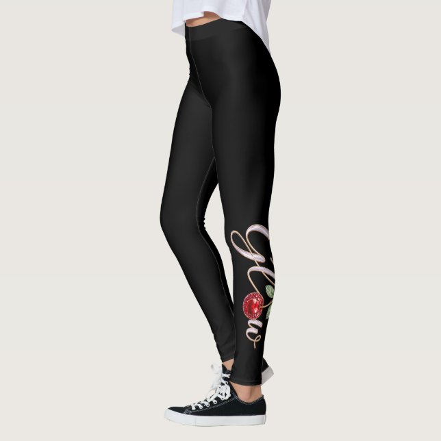 Leggings Glam femininas Glow Cherry (Esquerda)