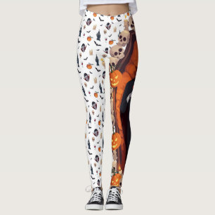 🦇 Leggings Góticas de Halloween 🎃 brancas 🖤
