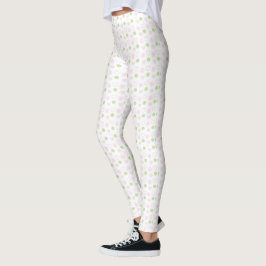 Leggings Green Sweethearts cor-de-rosa padrão