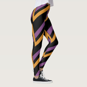 Leggings Halloween Zigue-Zague Laranja Roxo