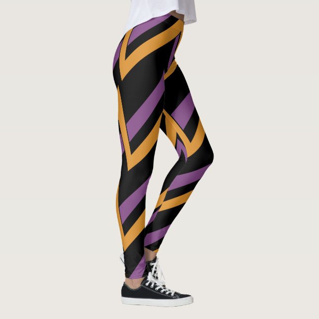 Leggings Halloween Zigue-Zague Laranja Roxo (Direita)