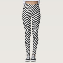 Leggings Ilusão Listrada Preto e Branco