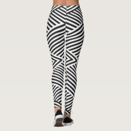 Leggings Ilusão Listrada Preto e Branco