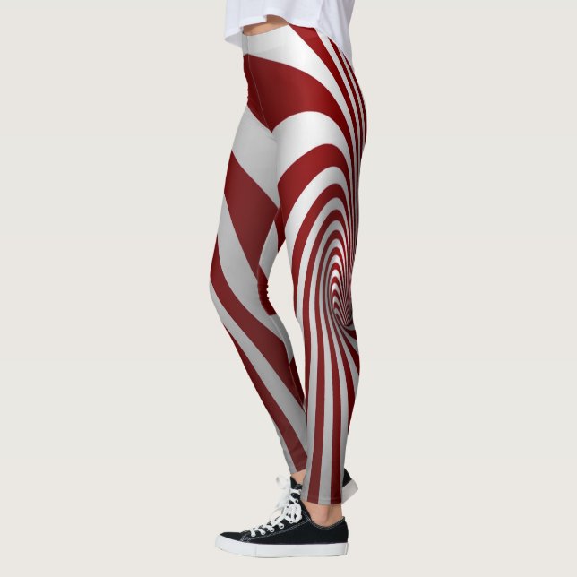 Leggings Ilusão Óptica Vermelho e Branco (Esquerda)