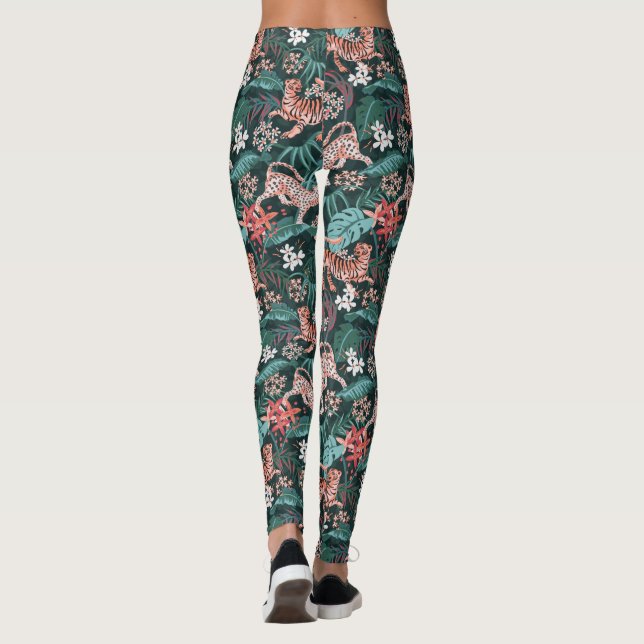 Leggings Impressão da selva de animais Tiger e Leo (Verso)