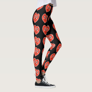 Leggings Impressão do Coração Justo