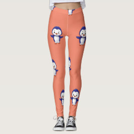 Leggings impressas com penquim cúmulo