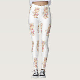 Leggings impressas com ursinho cúmulo