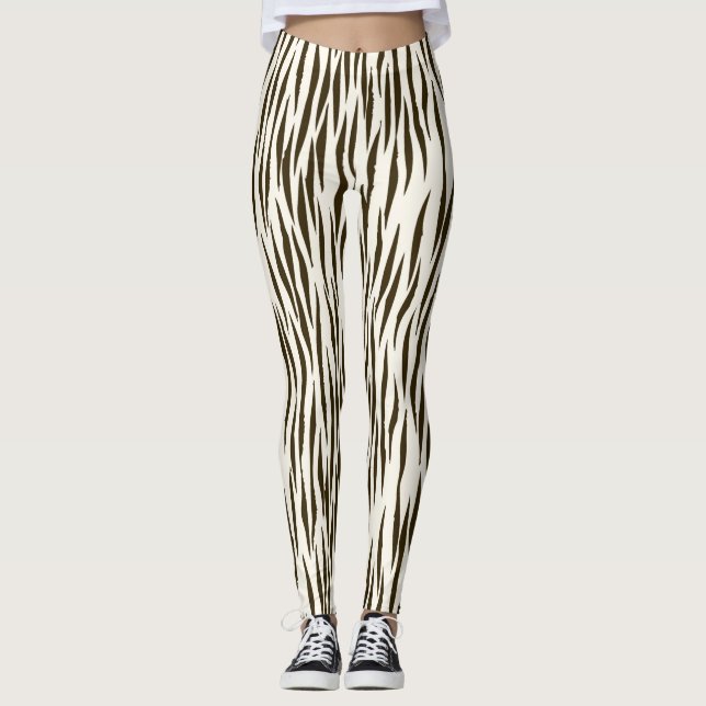 Leggings impressas em zebra feminina (Frente)