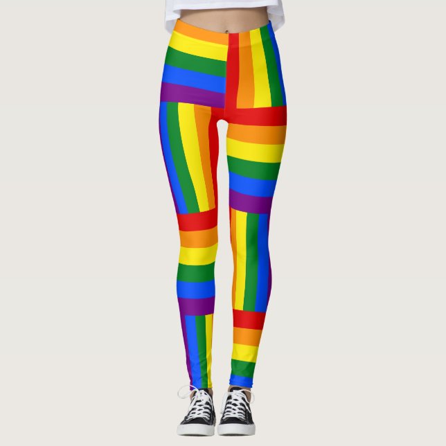 Leggings inspiradas pelo sinalizador do orgulho LG (Frente)