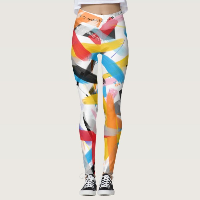 Leggings Inspiradoras com Salpico de Cor (Frente)