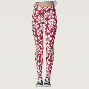 Leggings ISLAND PLUMERIA (CARDINAL RED)