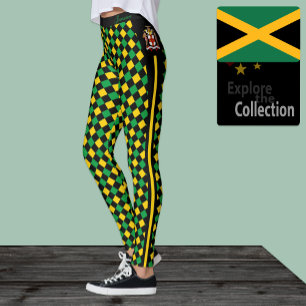 Leggings Jamaica, moda premium, bandeira jamaicana
