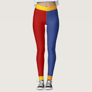 Leggings Laranja Azul Vermelho