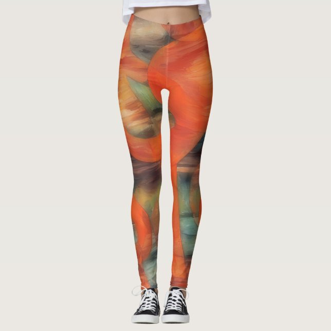 Leggings laranja e âmbar (Frente)