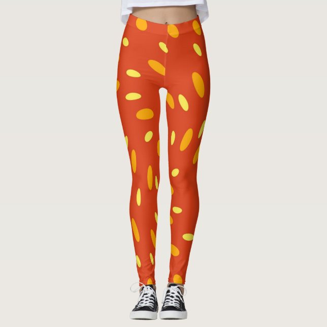Leggings Laranja Femininas (Frente)