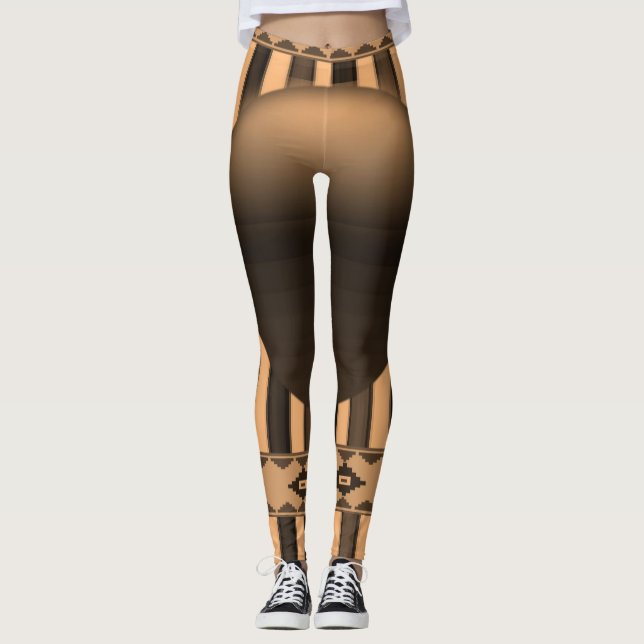 leggings laranja-negras (Frente)