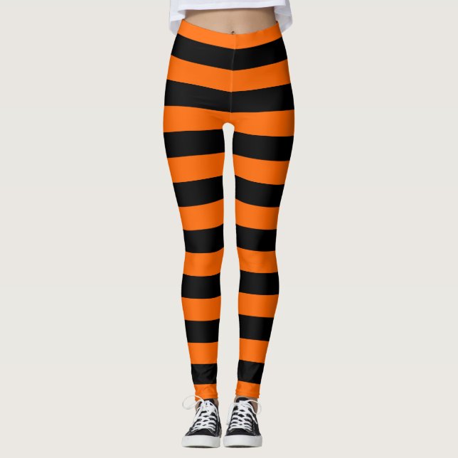 Leggings Laranja/Preta (Frente)