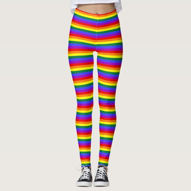 Leggings legal do impressão do arco-íris (Frente)