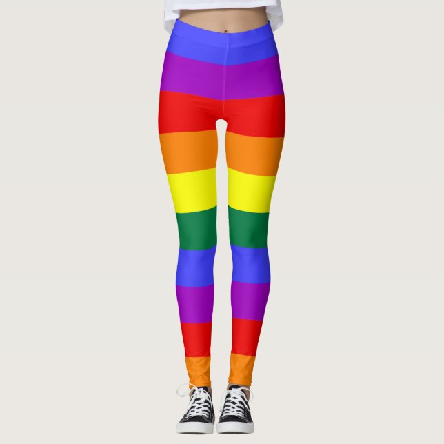 Leggings legal do impressão do arco-íris (Frente)
