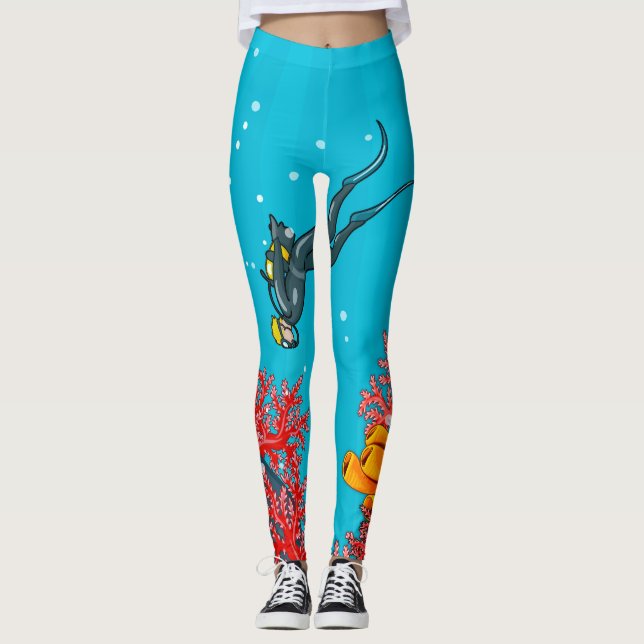 Leggings legal do mergulhador Scuba (Frente)