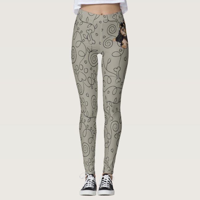 Leggings Levam Seu Terrier Para Trabalhar/Desistir (Frente)