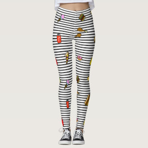 Leggings Listradas de Fast Food