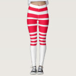 Leggings Listradas de Vermelho e Branco Calções<br><div class="desc">Leggings efeito calções listradas de vermelho e branco com um estilo náutico.</div>