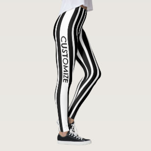 Leggings Listradas Preto e Branco c/ Texto Persona